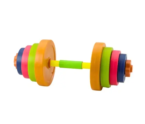 Children's Barbell, Non-slip Foam, 8 Plates, Plastic, Colorful