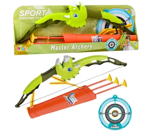 Green Dinosaur Bow Arrows With Suction Cups Shield