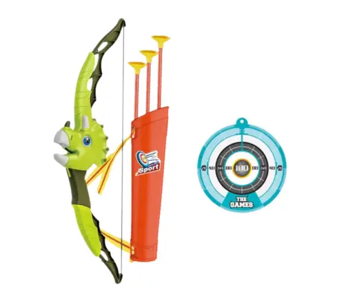 Green Dinosaur Bow Arrows With Suction Cups Shield