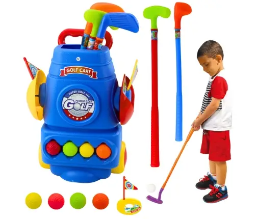 Golf Set Trolley 3 Clubs 2 Flags 4 Balls Golf Set Trolley 3 Clubs 2 Flags 4 Balls