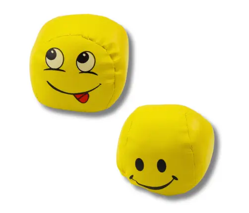 Soft Sports Balls Emoticons Yellow Set of 6 pcs 7cm
