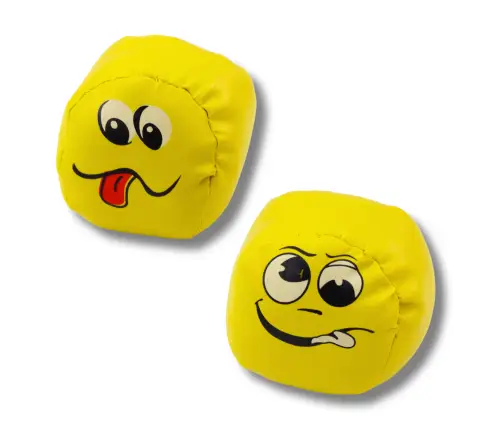 Soft Sports Balls Emoticons Yellow Set of 6 pcs 7cm