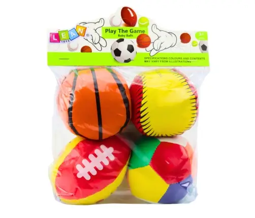 Soft Sports Balls Basketball Rugby Football Baseball Set of 4