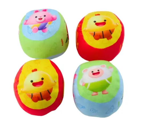 Set of Soft Balls for Toddlers Colorful Fruits 4pcs