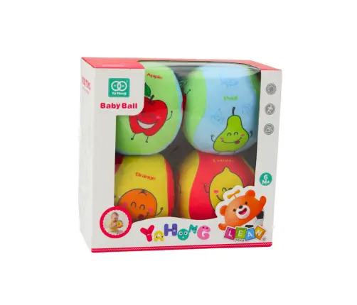 Set of Soft Balls for Toddlers Colorful Fruits 4pcs