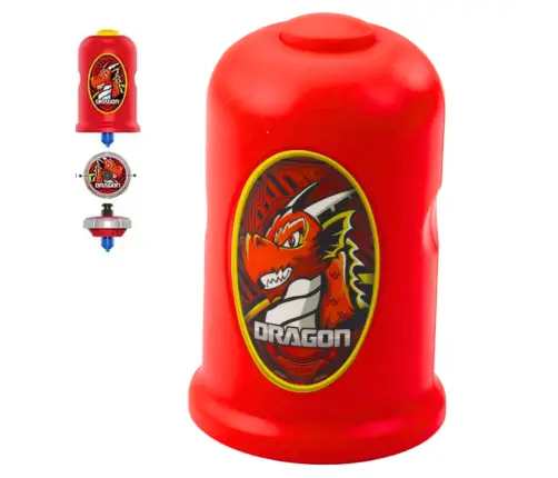 Flying Disc Dragon Spinning Top Launcher Set Red