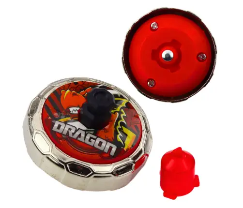 Flying Disc Dragon Spinning Top Launcher Set Red