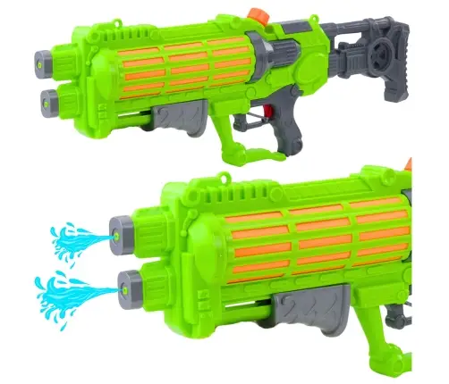 Large Mechanically Pumped Water Gun Double Nozzle Green 1250 ml