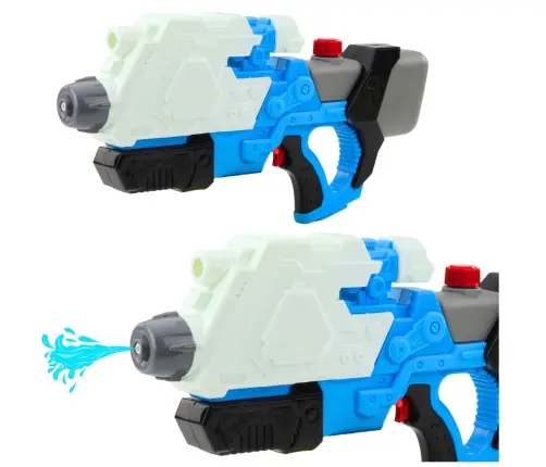 Mechanically Pumped Water Rifle Pistol White and Blue 650ml