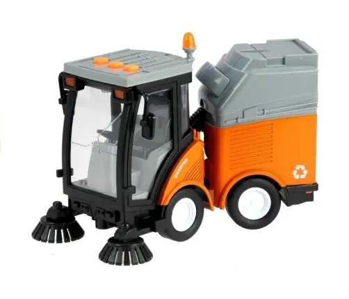 Street Sweeper Bin Lights Sounds Orange 1:16