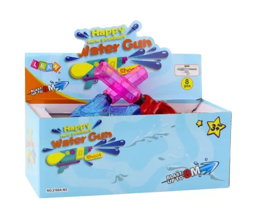 Small Transparent Water Gun Range 8m Red Blue Mix