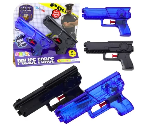Set of Police Water Guns Blue Black 2pcs