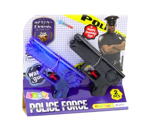 Set of Police Water Guns Blue Black 2pcs