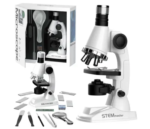 Educational Kit Scientific Microscope For Kids Accessories White