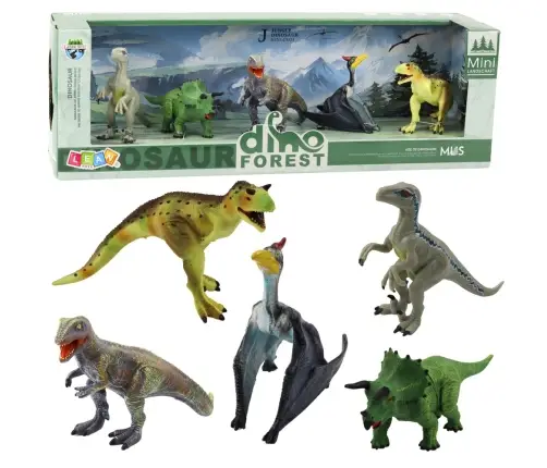 Set of Realistic Forest Dinosaur Figures 5pcs
