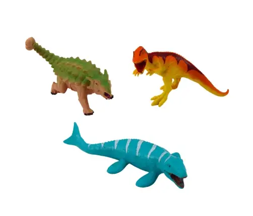 Set of Realistic Dinosaurs Volcano Tree Figurines 6pcs