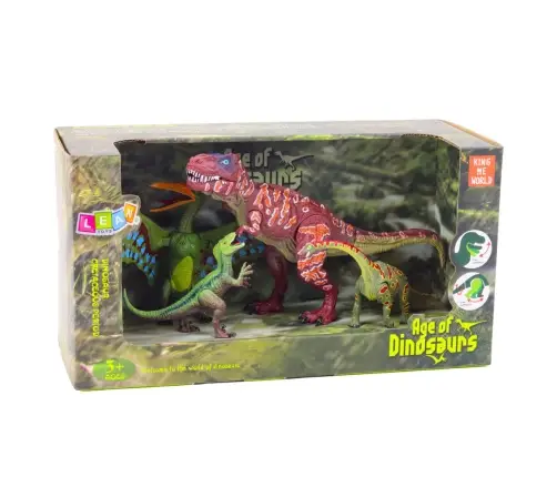 Set of Dinosaurs Figures Movable Legs Mouths 4pcs