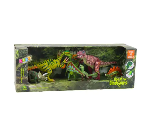 Set of Dinosaurs Figures Movable Legs Mouths 6pcs