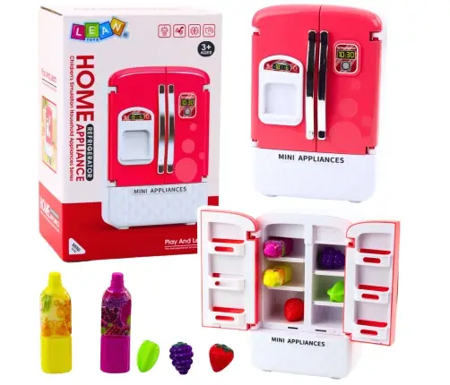 Toy Refrigerator For Kids Fruit Juice Lights Sounds Pink Toy Refrigerator For Kids Fruit Juice Lights Sounds Pink