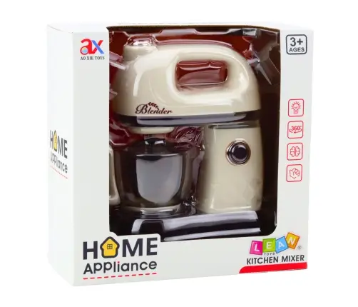 Kitchen Mixer Robot For Kids Rotating 360° Head Lights White