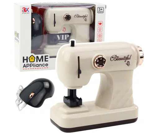 Toy Sewing Machine With Mouse For Kids Light White