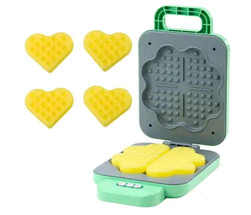 Toy Waffle Maker For Kids Battery Operated Light Blushing Green