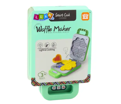 Toy Waffle Maker For Kids Battery Operated Light Blushing Green