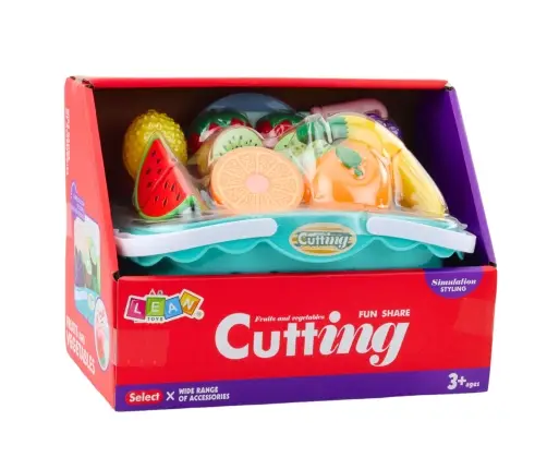 Set of Velcro Fruit Cutters Plates Knife Basket