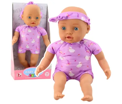 Baby Doll in Purple Bodysuit Soft Belly Headband with Bow 31 cm