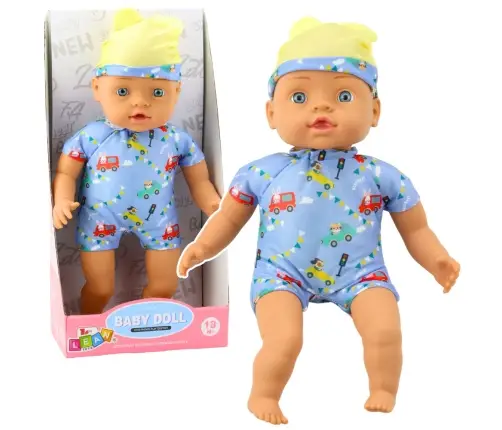 Baby Doll Blue Clothes with Patterns Hat with Ears 31cm Baby Doll Blue Clothes with Patterns Hat with Ears 31cm