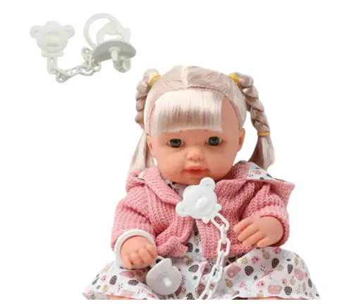 Baby Doll Girl Dress Sweater Pacifier Sounds