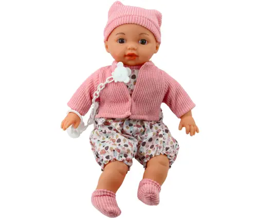 Baby Doll Sweater Hat Pacifier Chain Pink 40cm