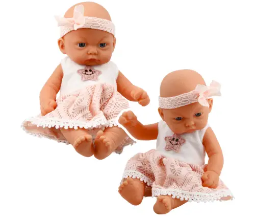 Baby Doll Pink Lace Dress with Star Headband