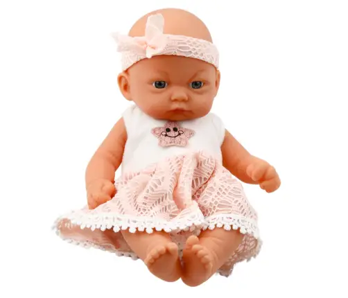 Baby Doll Pink Lace Dress with Star Headband