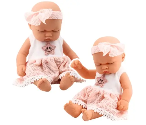 Sleeping Baby Doll Pink Lace Dress with Star Headband