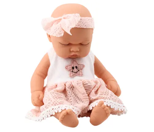 Sleeping Baby Doll Pink Lace Dress with Star Headband
