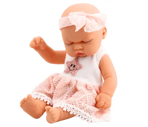 Sleeping Baby Doll Pink Lace Dress with Star Headband