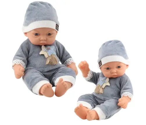 Baby Doll in Gray Pajamas with Stars Hat Baby Doll in Gray Pajamas with Stars Hat