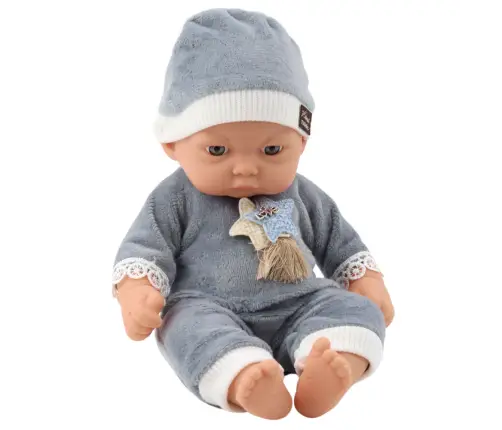 Baby Doll in Gray Pajamas with Stars Hat Baby Doll in Gray Pajamas with Stars Hat