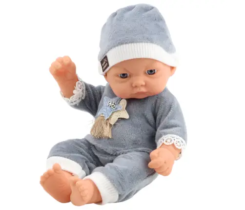Baby Doll in Gray Pajamas with Stars Hat Baby Doll in Gray Pajamas with Stars Hat
