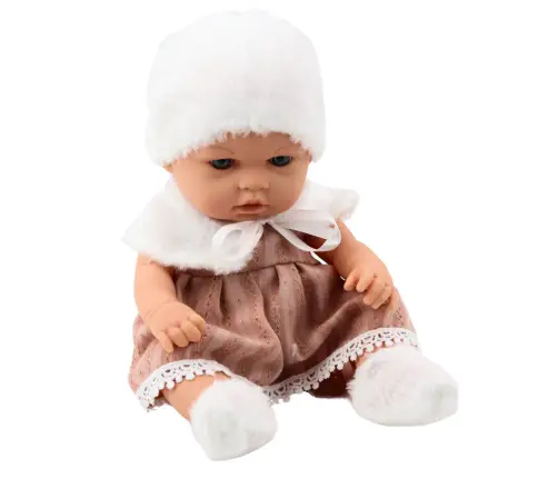 Baby Doll Beige Dress Hat Collar Socks Baby Doll Beige Dress Hat Collar Socks