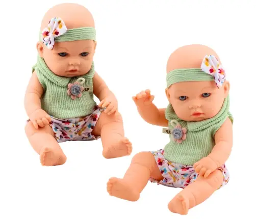 Baby Doll Green Floral Dress Headband with Bow