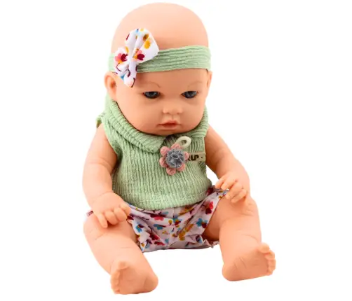 Baby Doll Green Floral Dress Headband with Bow