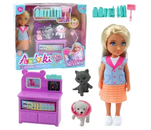 Mini Doll Veterinarian Dog Cat Treatment Accessories Set