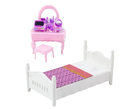 Ankiki Doll Set, Crib, Dressing Table with Mirror, Accessories