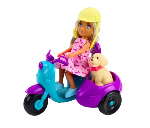 Ankiki Mini Doll on a Three-Wheeled Scooter Dog Set