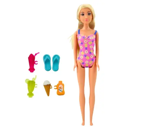 Anlily Doll Set On The Beach Pool Palm Tree Accessories 8 pcs.