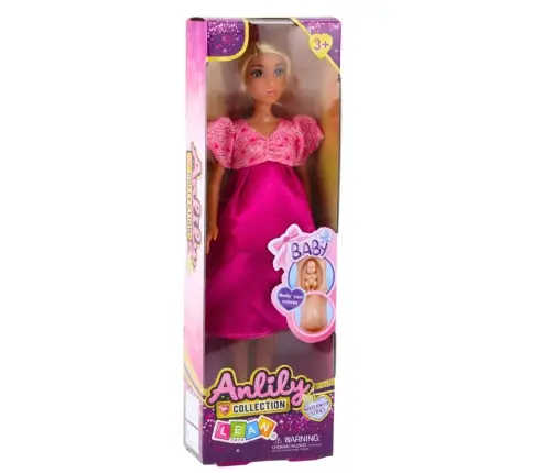 Anlily Pregnant Doll Pink Satin Dress Long Hair Anlily Pregnant Doll Pink Satin Dress Long Hair