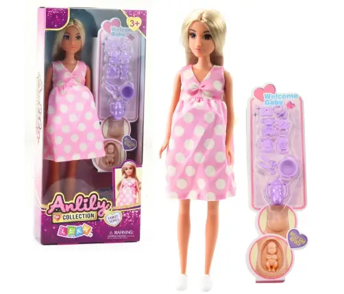 Anlily Pregnant Doll Polka Dot Dress Accessories Baby Anlily Pregnant Doll Polka Dot Dress Accessories Baby