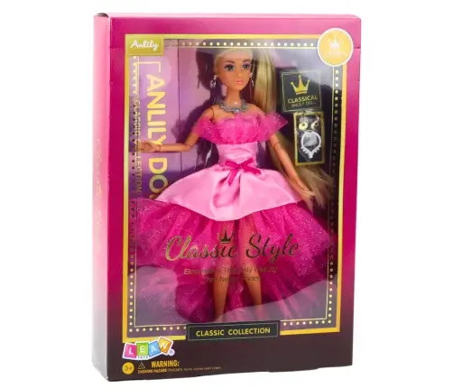 Anlily Doll Glitter Ball Gown Pink Movable Limbs Blonde Hair